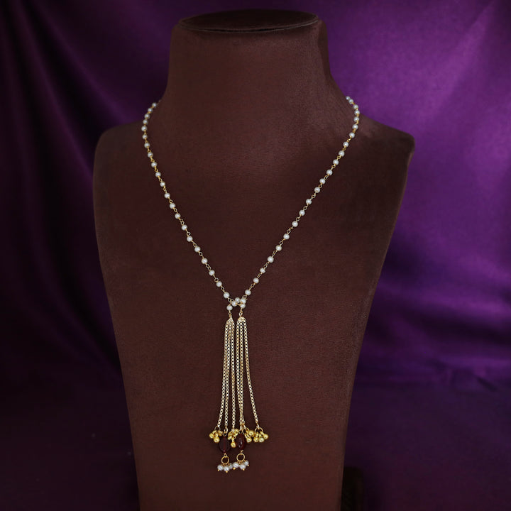 Kiara Pearl Simple Chain Ghunguroo Neckpiece