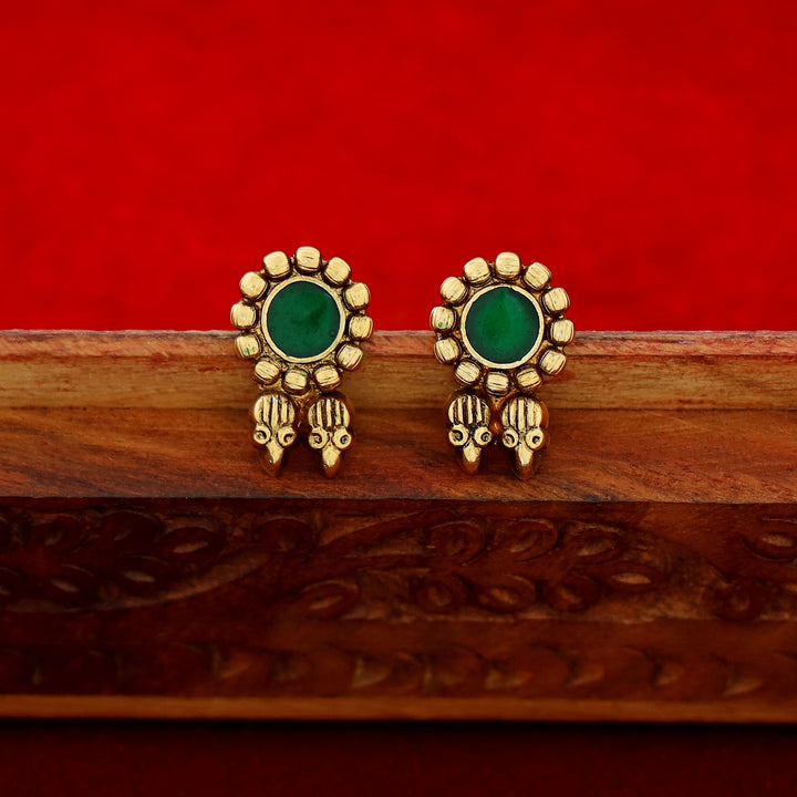 Trishana Enamel Flower Short Neckpiece With Earring