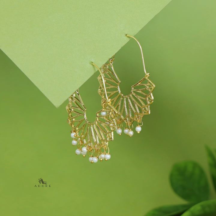 Layla Golden Pearl Hoop Earring