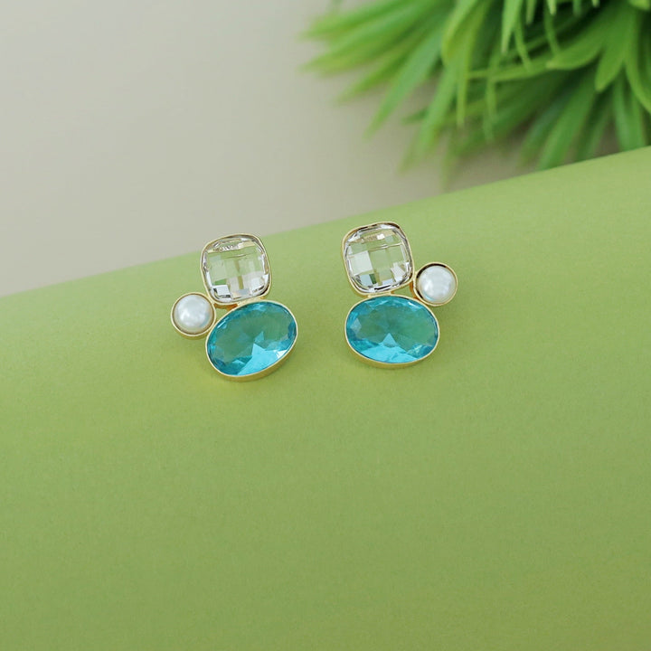 Celine Due Glossy Stone Pearl Earring