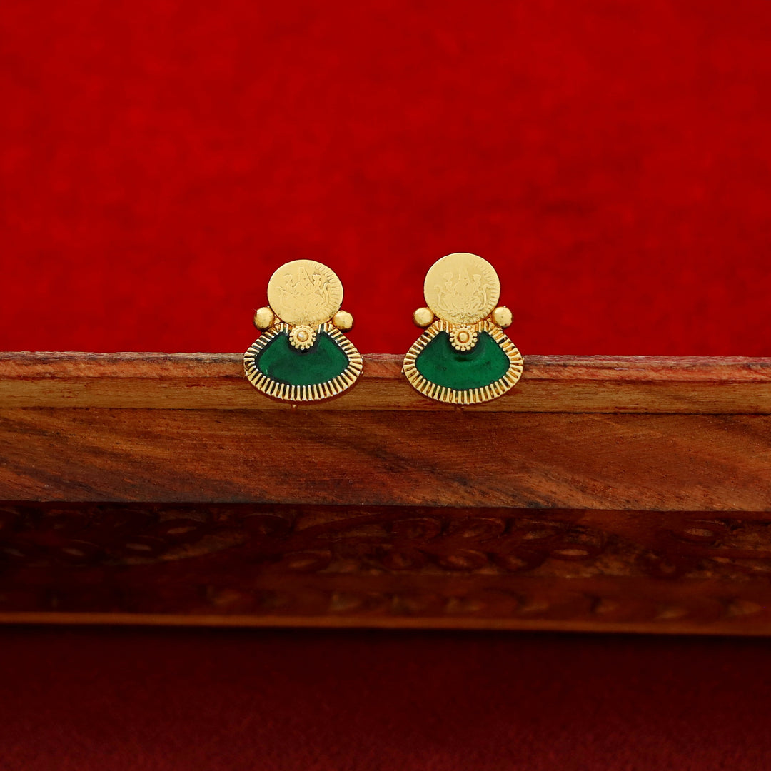 Tirtha 2 Layer Enamel Palakka Kashi Choker With Earring