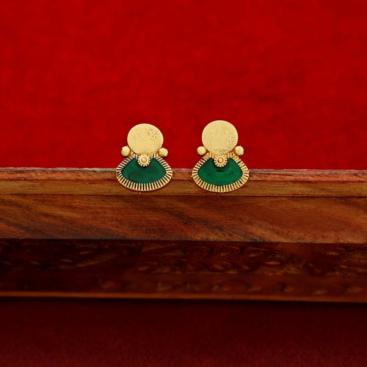 Tirtha 2 Layer Enamel Palakka Kashi Choker With Earring