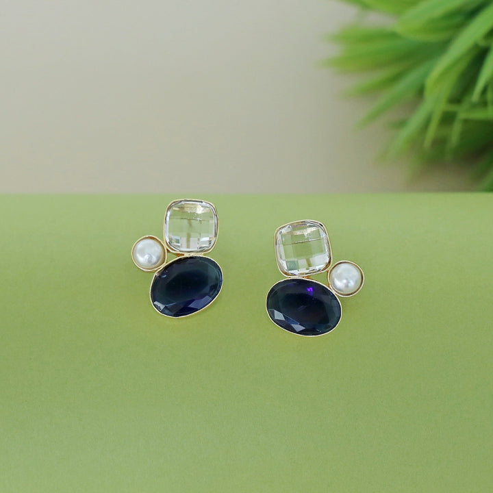 Celine Due Glossy Stone Pearl Earring