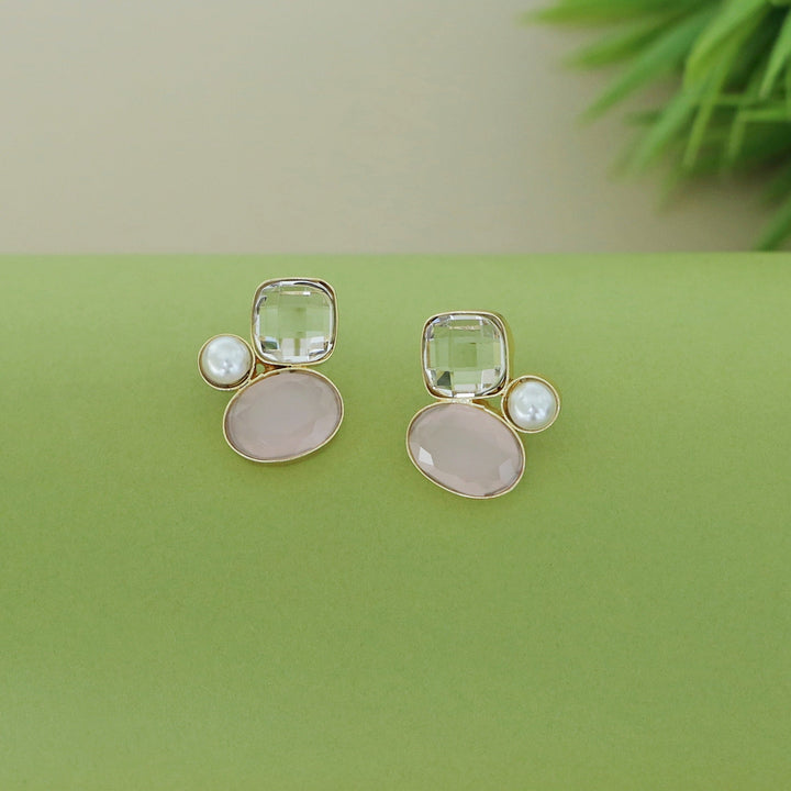 Celine Due Glossy Stone Pearl Earring