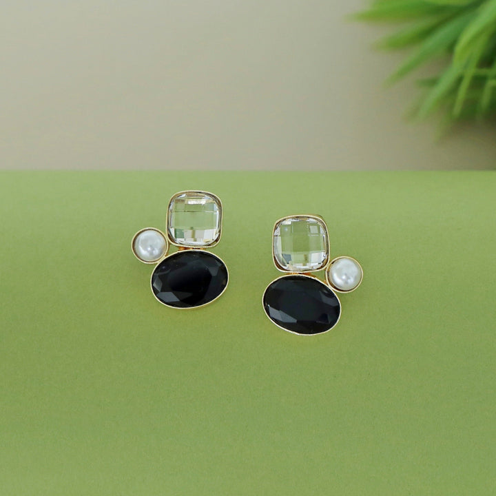 Celine Due Glossy Stone Pearl Earring