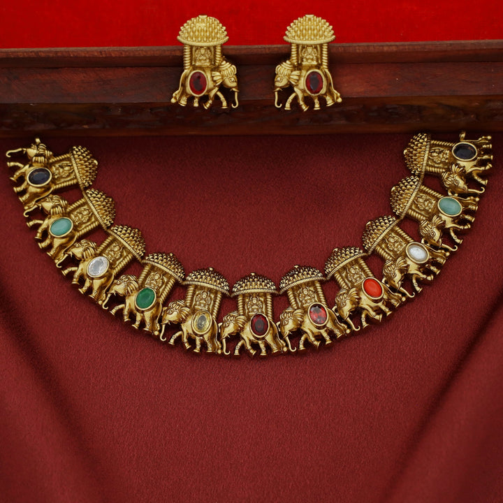 Ipshita  Devi Airavath Short Neckpiece With Earring