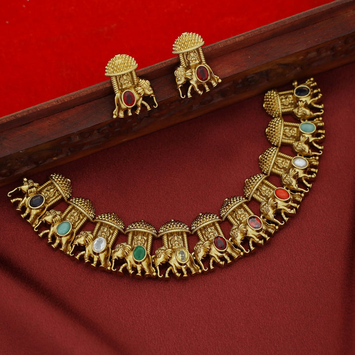 Ipshita  Devi Airavath Short Neckpiece With Earring