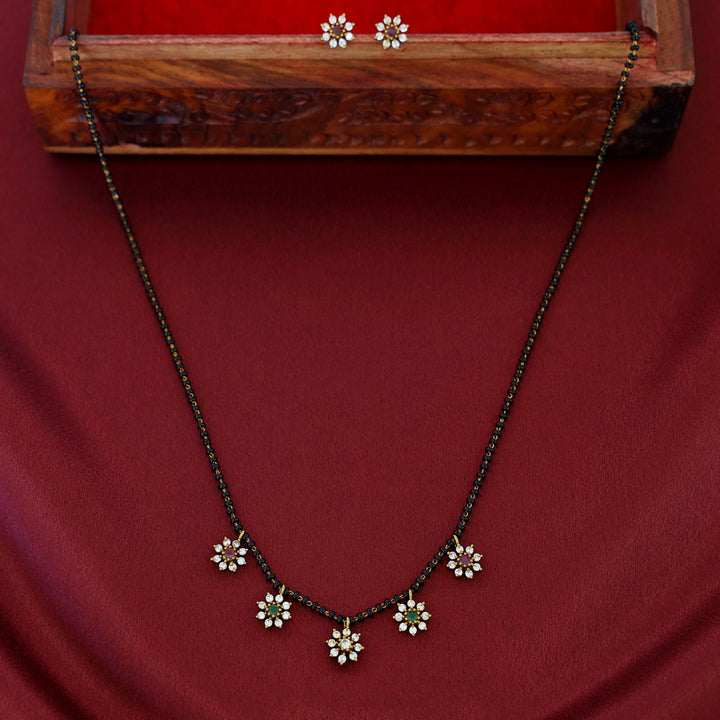 Vasana 5 Floral Mangalsutra With Stud