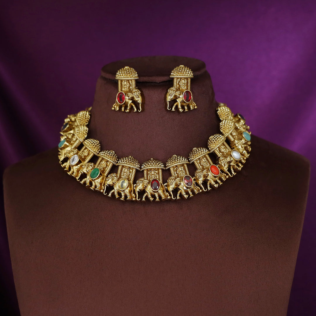 Ipshita  Devi Airavath Short Neckpiece With Earring