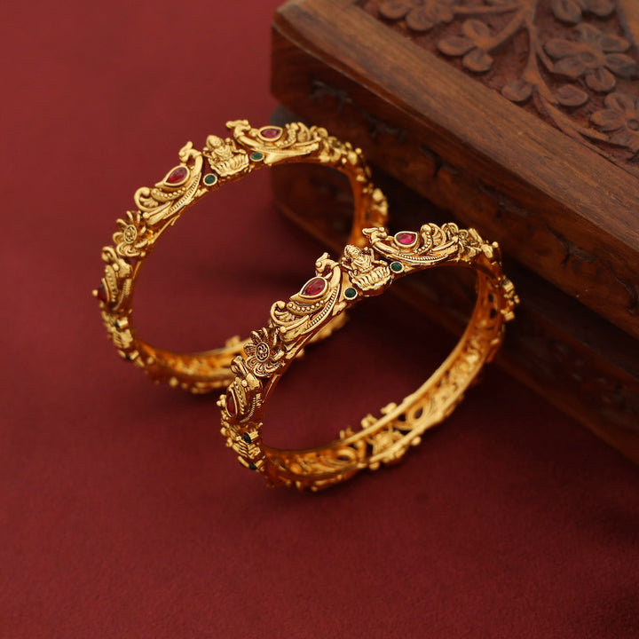 Arya Devi Mayura Flower Bangle (Set Of 2)