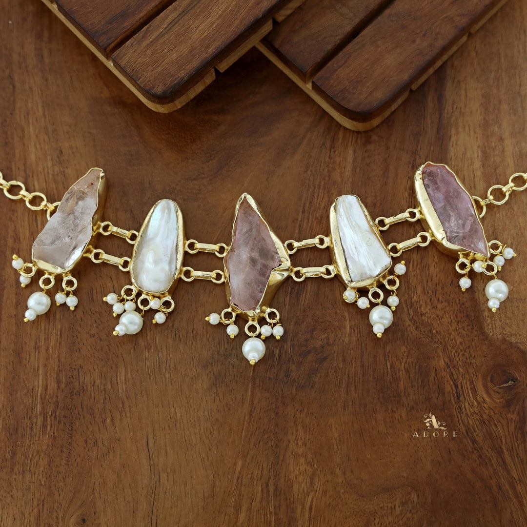 Bethany Raw Stone With Baroque Choker