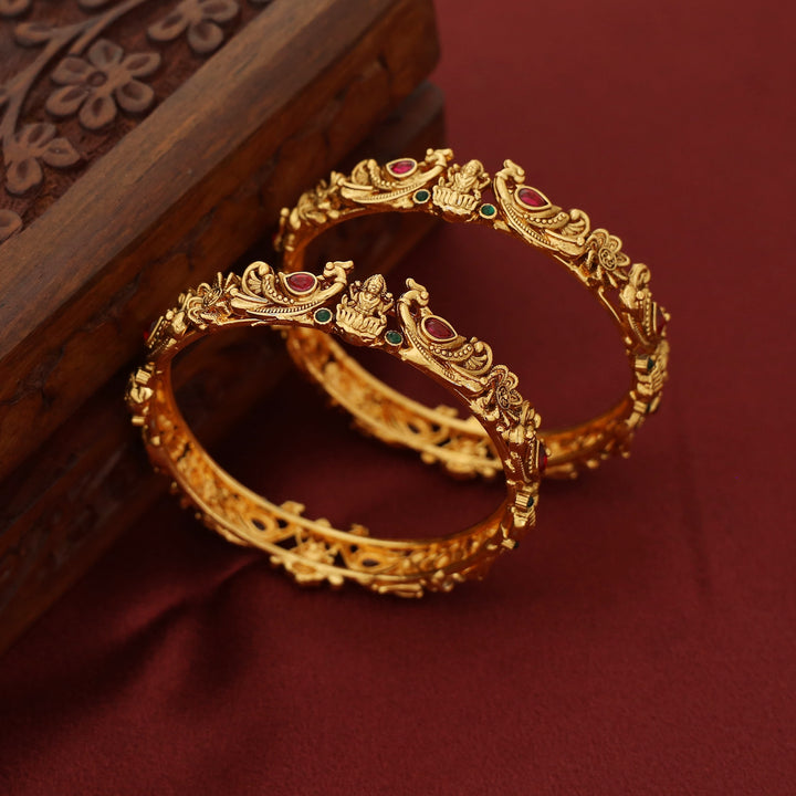 Arya Devi Mayura Flower Bangle (Set Of 2)