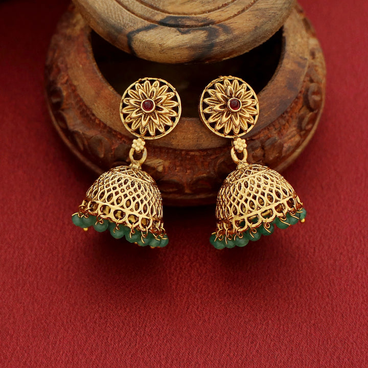 Bhanu Priya Beaded Mayura Pendant Neckpiece With Earring