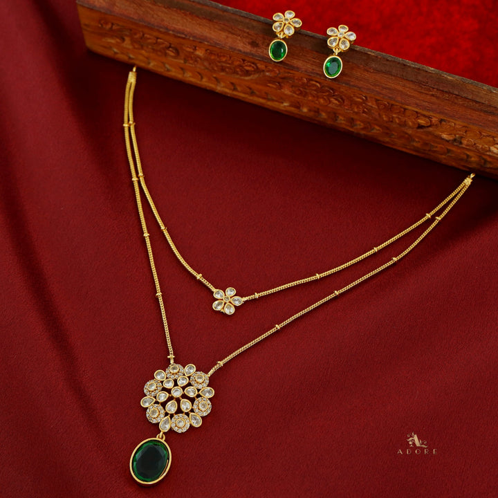 Hiya 2 Layer Blossom Flower Neckpiece With Earring