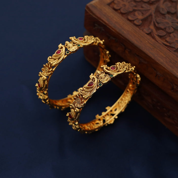 Arya Devi Mayura Flower Bangle (Set Of 2)