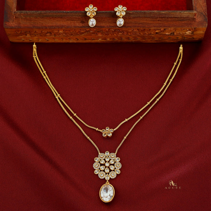 Hiya 2 Layer Blossom Flower Neckpiece With Earring
