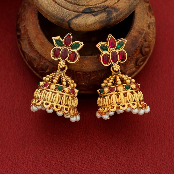 Arusha Lotus Pearl Devi Pendant Neckpiece With Earring