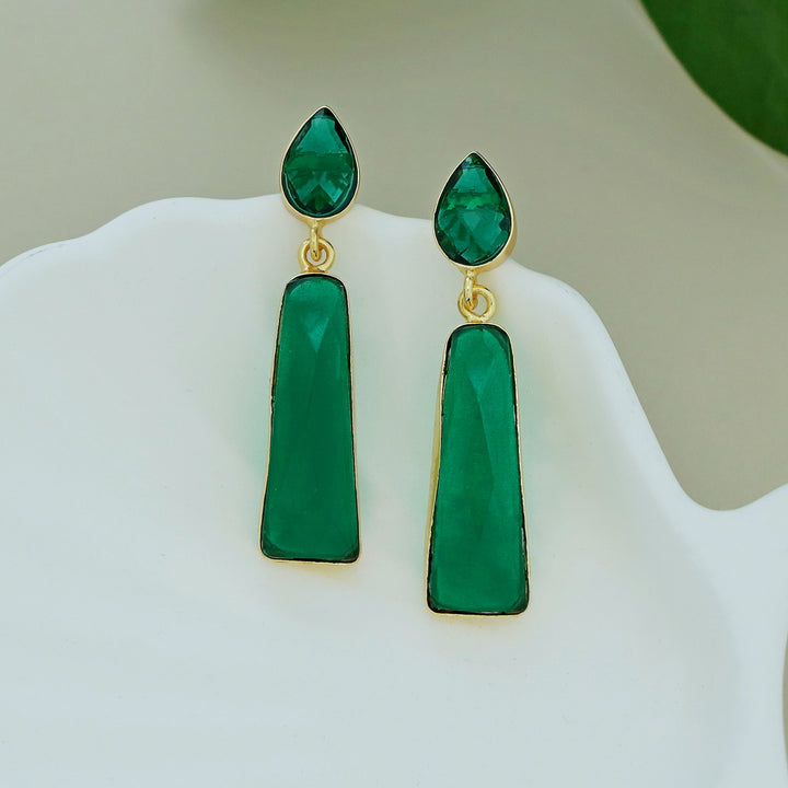 Chris Glossy Stone Drop Earring