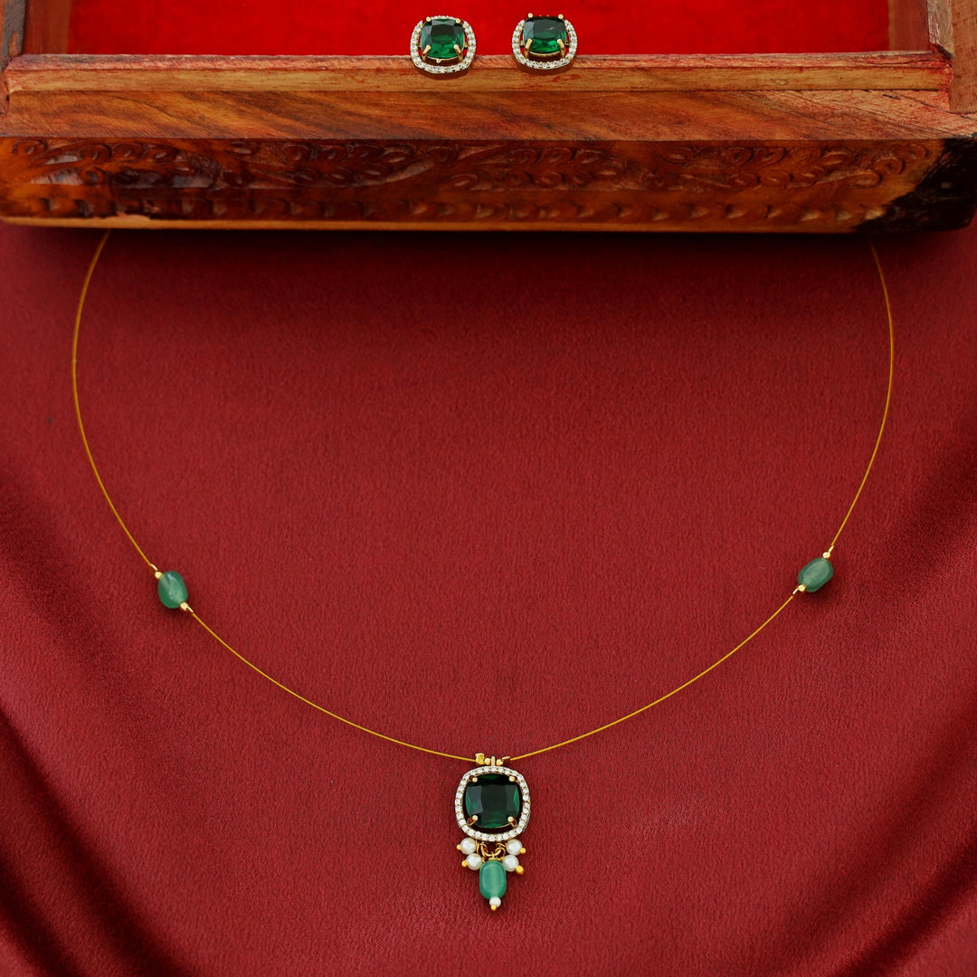 Ishana Beaded Pearl String Neckpiece With Stud
