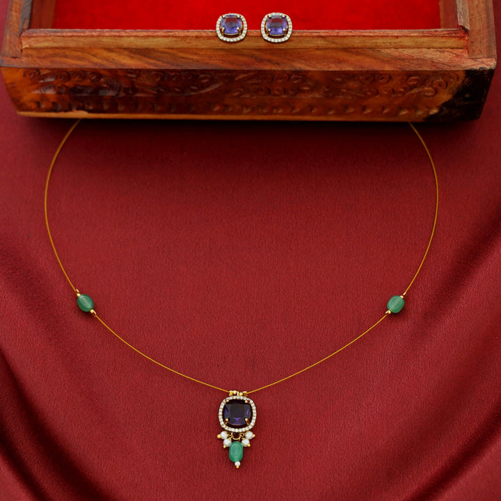 Ishana Beaded Pearl String Neckpiece With Stud