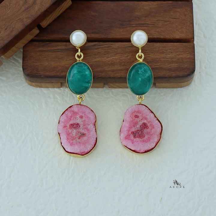 Alyn Pearl Solar Agate Earring