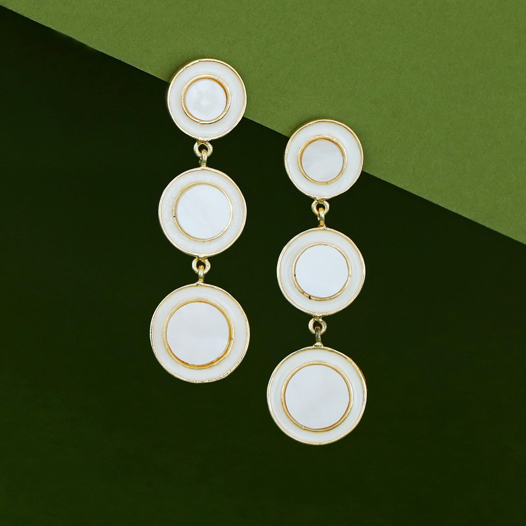 Reina MOP Tri Circle Earring