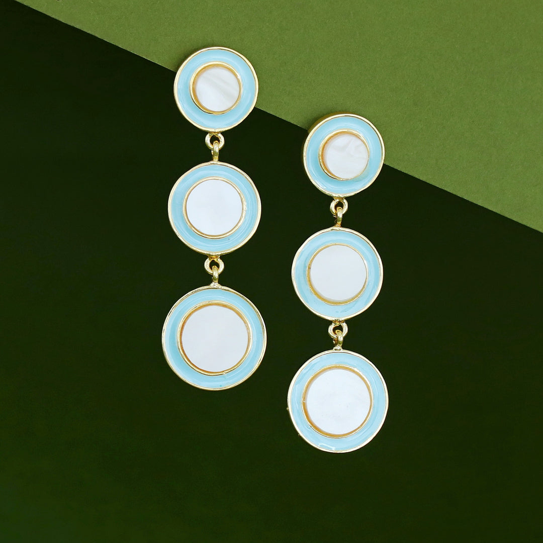 Reina MOP Tri Circle Earring