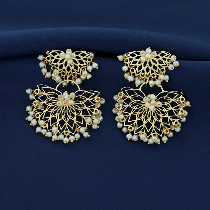 Dhana 2 Layer Lotus Pearl Earring