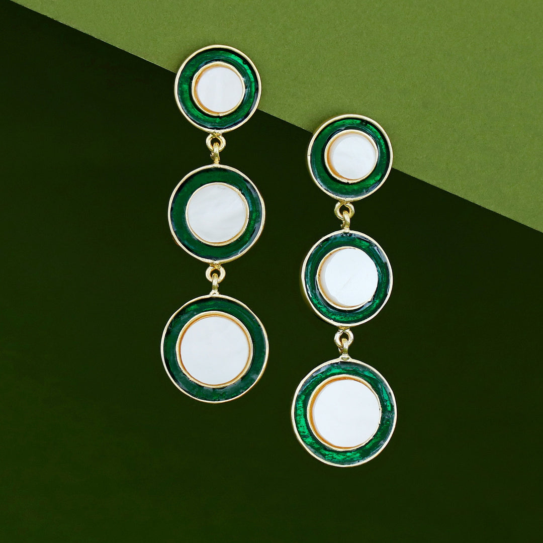 Reina MOP Tri Circle Earring