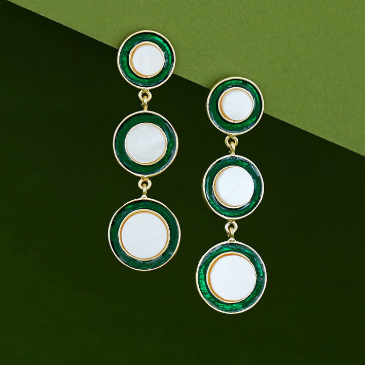 Reina MOP Tri Circle Earring
