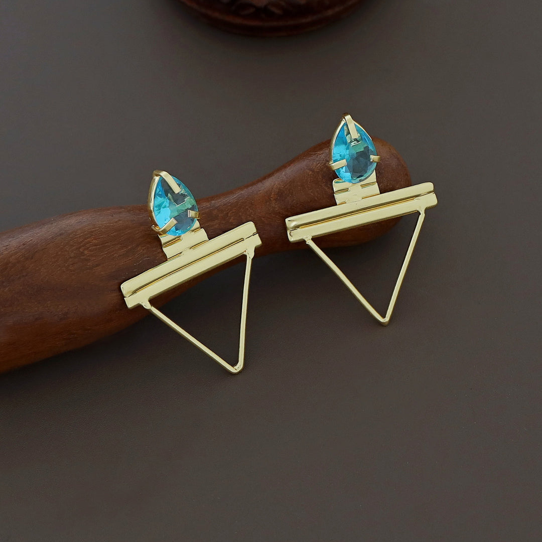 Lilly Golden Triangle Claw Glossy Earring