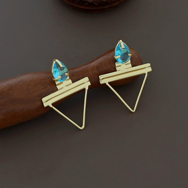 Lilly Golden Triangle Claw Glossy Earring