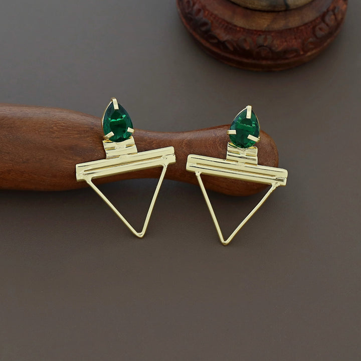 Lilly Golden Triangle Claw Glossy Earring