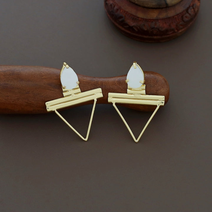 Lilly Golden Triangle Claw Glossy Earring