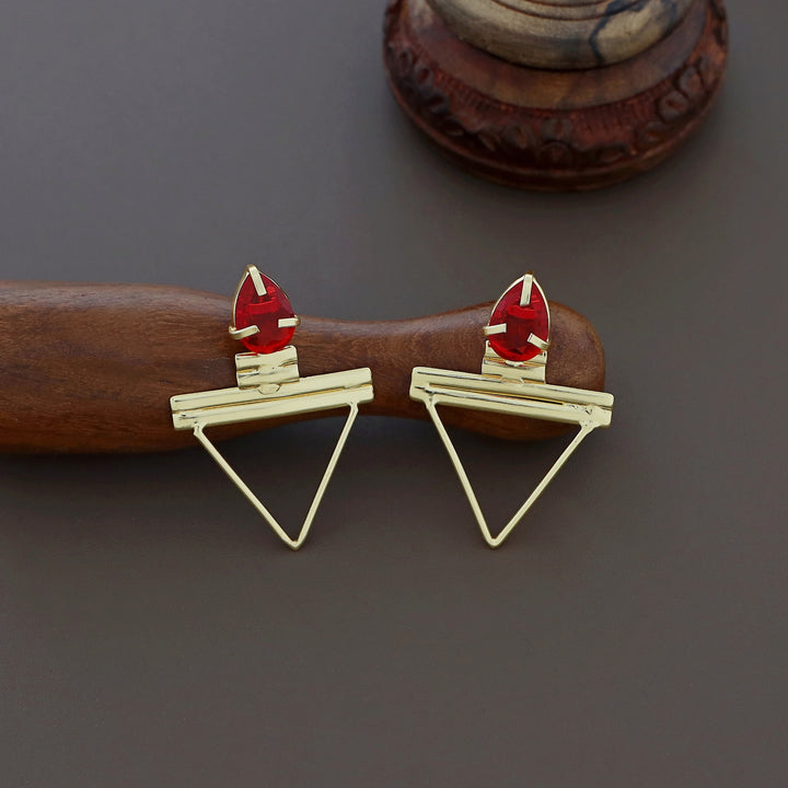 Lilly Golden Triangle Claw Glossy Earring