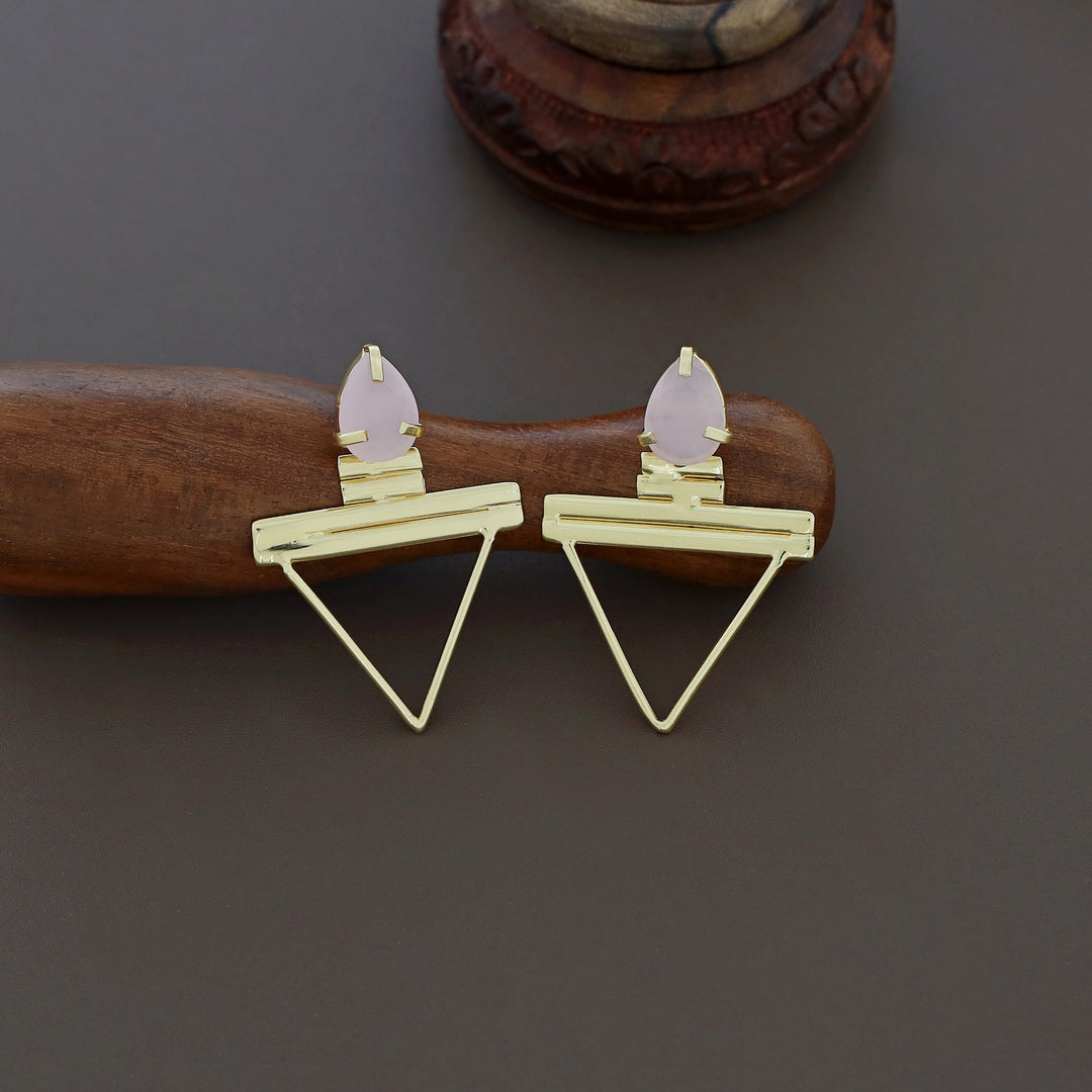 Lilly Golden Triangle Claw Glossy Earring
