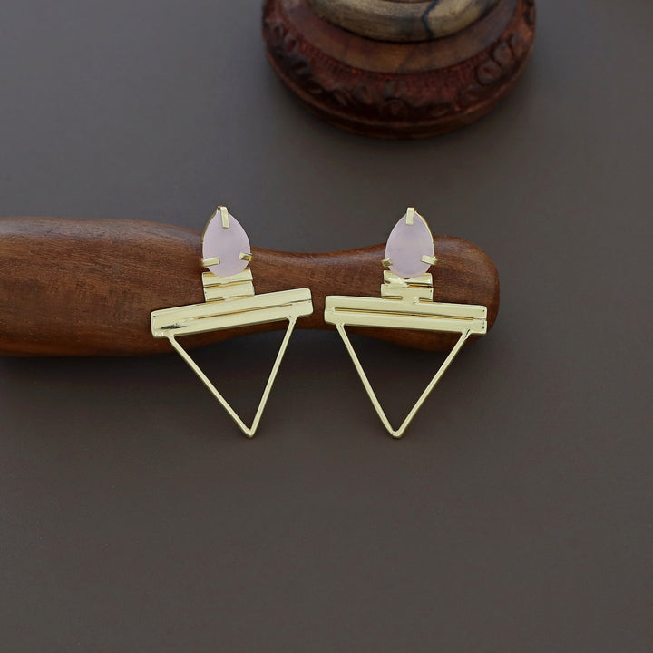 Lilly Golden Triangle Claw Glossy Earring