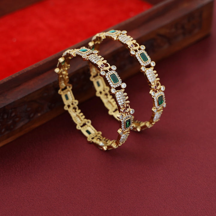 Samartha Airavath AD Stone Bangle (Set Of 2)