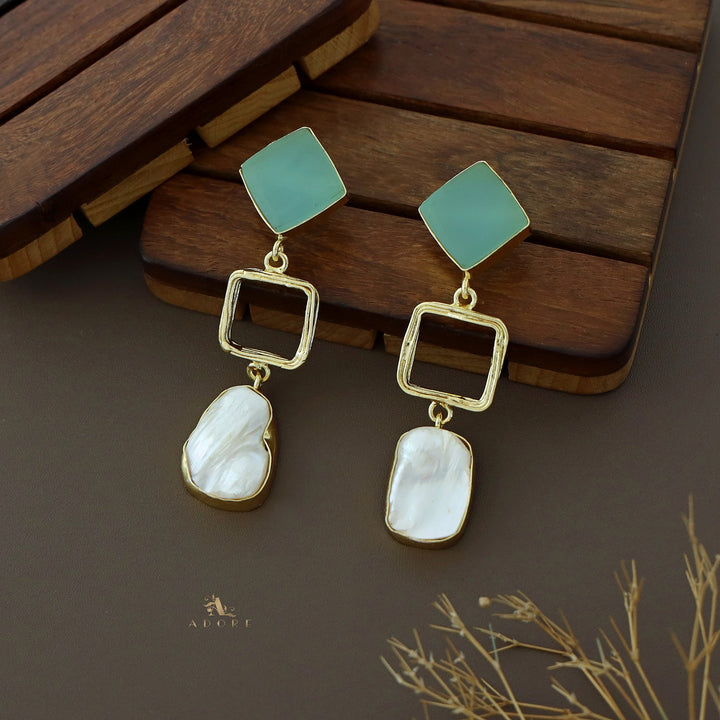 Niya Raw Stone Diamondina Baroque Earring