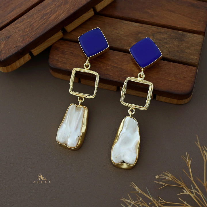 Niya Raw Stone Diamondina Baroque Earring
