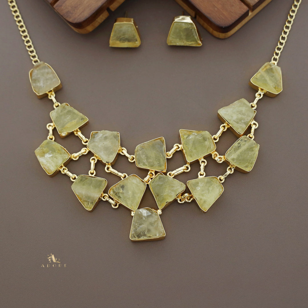 Ziya Raw Stone Neckpiece With Stud