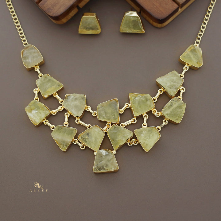 Ziya Raw Stone Neckpiece With Stud
