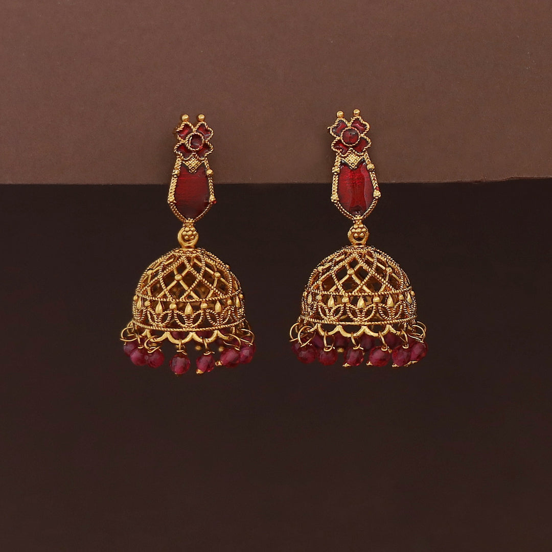 Kadhapriya Palakka Beaded Jhumka