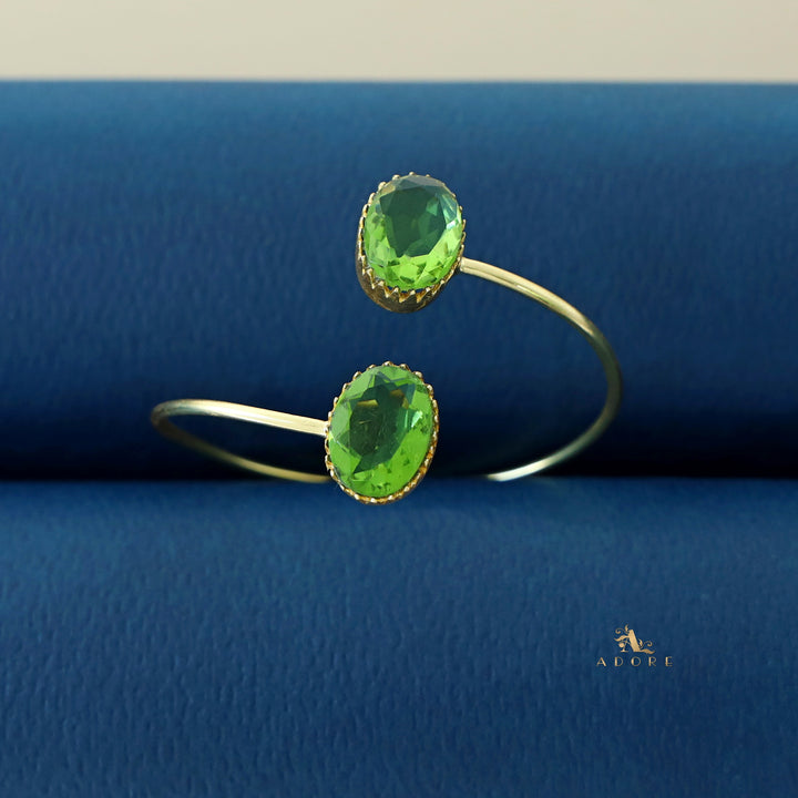 Aurora Golden Dual Oval Glossy Claw Bangle