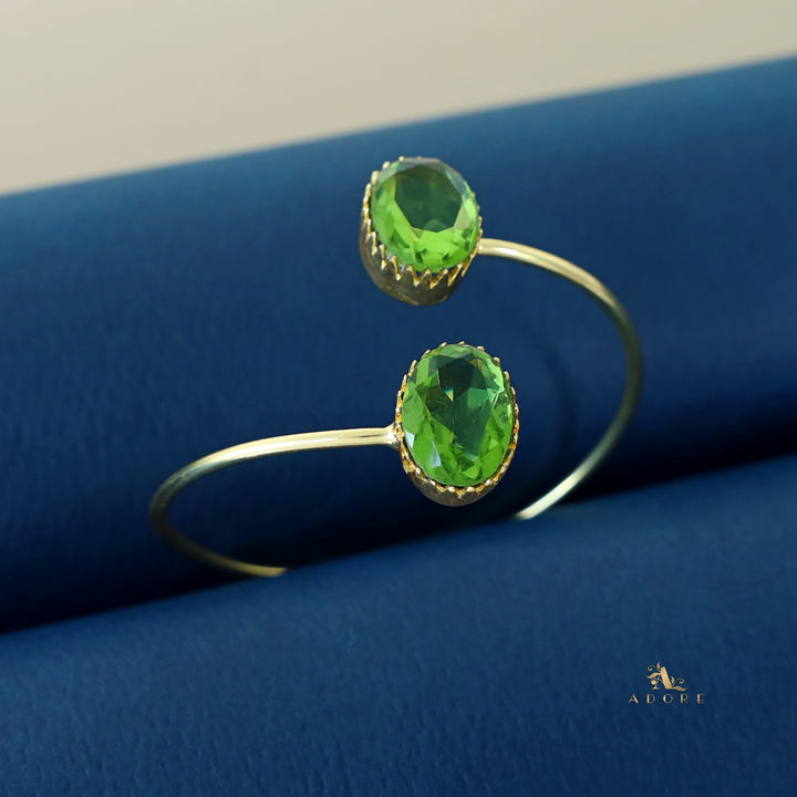 Aurora Golden Dual Oval Glossy Claw Bangle