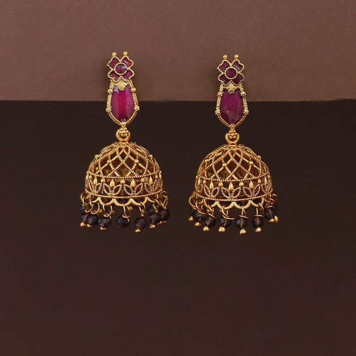 Kadhapriya Palakka Beaded Jhumka
