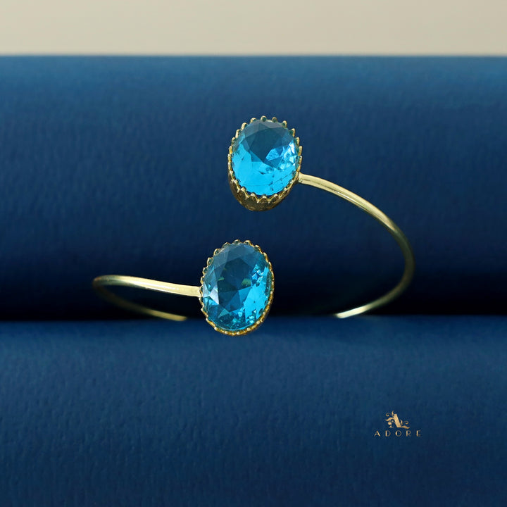 Aurora Golden Dual Oval Glossy Claw Bangle
