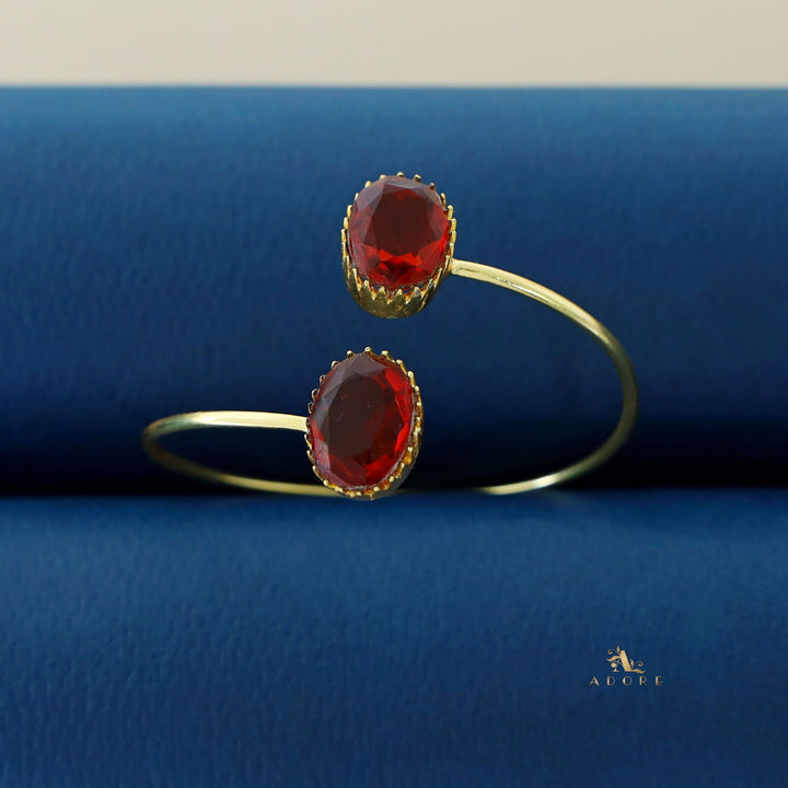 Aurora Golden Dual Oval Glossy Claw Bangle