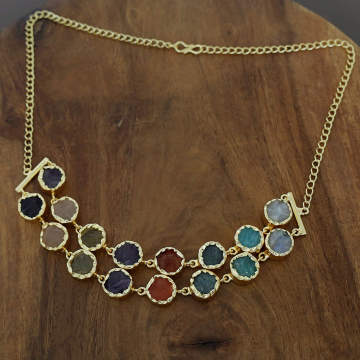 Brielle 2 Layer Raw Stone Choker
