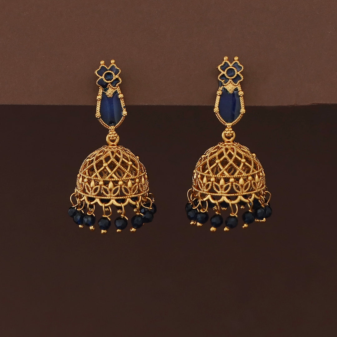 Kadhapriya Palakka Beaded Jhumka